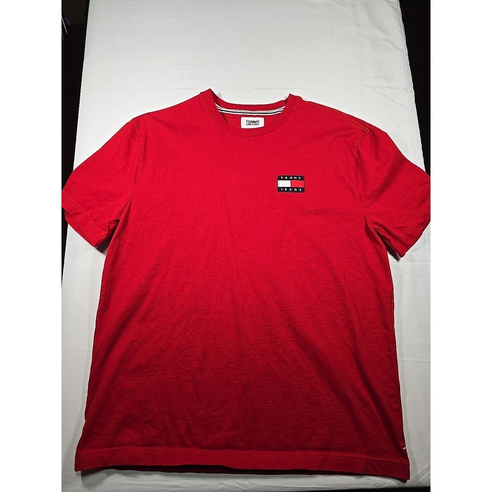 Vintage Tommy Hilfiger Logo Patch Shirt XL Y2K Short Sleeve Men's